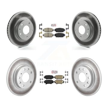Front Rear Ceramic Pads And Coated Disc Brake Rotors Kit For Mazda 3 Sport KGA-107541