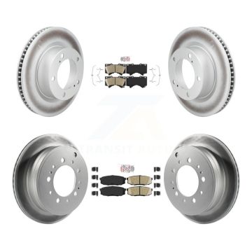 Front Rear Ceramic Pad & Coated Disc Brake Rotors Kit For Lexus LX570 Toyota Land Cruiser KGA-107545
