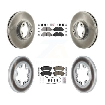 Front Rear Semi-Metallic Pad Coated Disc Brake Rotor Kit For 2023 Ford Transit-350 HD RWD KGA-107561