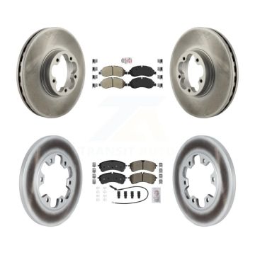 Front Rear Semi-Metallic Pad Coated Disc Brake Rotor Kit For 2023 Ford Transit-350 HD RWD KGA-107562