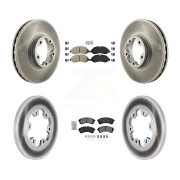 Front Rear Semi-Metallic Pad Coated Disc Brake Rotor Kit For 2023 Ford Transit-350 HD RWD KGA-107565