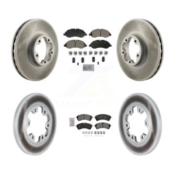 Front Rear Semi-Metallic Pad Coated Disc Brake Rotor Kit For 2023 Ford Transit-350 HD RWD KGA-107566