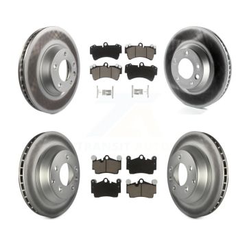 Front Rear Coated Disc Brake Rotor & Ceramic Pad Kit (6Pc) For Audi Q7 Volkswagen Touareg KGC-100002