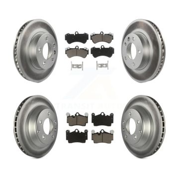 Front Rear Coated Disc Brake Rotors And Ceramic Pads Kit (6Pc) For Volkswagen Touareg KGC-100003