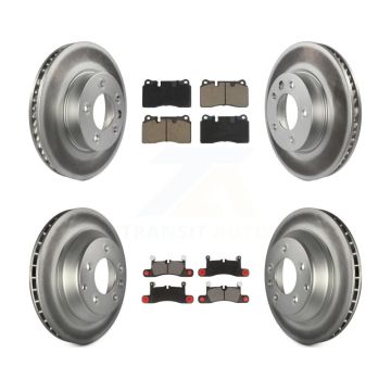 Front Rear Coated Disc Brake Rotors And Ceramic Pads Kit (6Pc) For Volkswagen Touareg KGC-100006