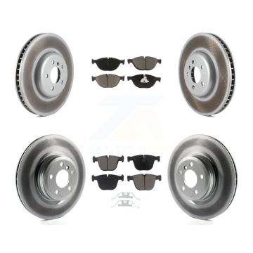 Front Rear Coat Disc Brake Rotors Ceramic Pad Kit (6Pc) For BMW 750i xDrive 750Li 550i GT KGC-100014