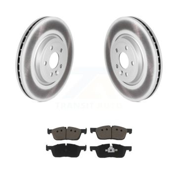 Front Coated Disc Brake Rotors & Ceramic Pad Kit For Jaguar F-Pace Land Rover Range Velar KGC-100073