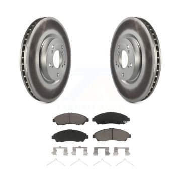 Front Coated Disc Brake Rotors And Ceramic Pads Kit For Honda Pilot Acura MDX RLX ZDX KGC-100080