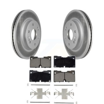 Front Coated Brake Rotor Ceramic Pad Kit For GMC Chevrolet Silverado 1500 Sierra Yukon XL KGC-100096