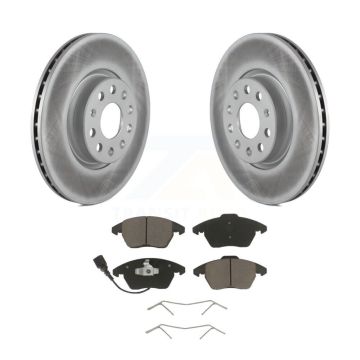 Front Coated Brake Rotor Ceramic Pad Kit For Volkswagen Jetta Beetle Audi GTI Golf Eos CC KGC-100141