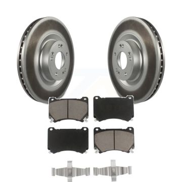 Front Coated Disc Brake Rotors And Ceramic Pads Kit For Hyundai Genesis Equus KGC-100154