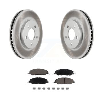 Front Coated Disc Brake Rotors And Ceramic Pads Kit For 2005-2010 Ford Mustang Base KGC-100157