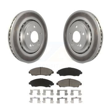 Front Coated Disc Brake Rotors And Ceramic Pads Kit For Honda Pilot Ridgeline Acura MDX KGC-100159