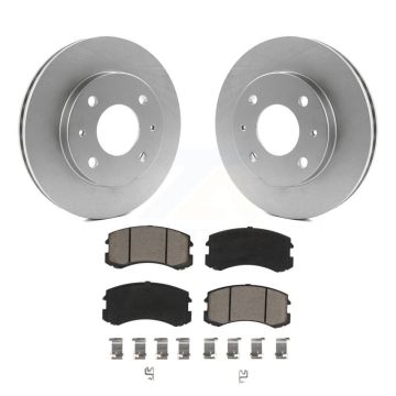 Front Coated Disc Brake Rotors And Ceramic Pads Kit For Mitsubishi Lancer KGC-100164