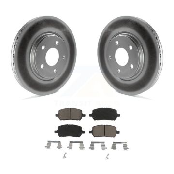 Front Coated Disc Brake Rotor & Ceramic Pad Kit For 2010 Pontiac G5 With Rear Brakes KGC-100193