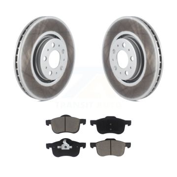Front Coat Brake Rotor Ceramic Pad Kit For 2008 Volvo S60 With 316mm Diameter KGC-100207