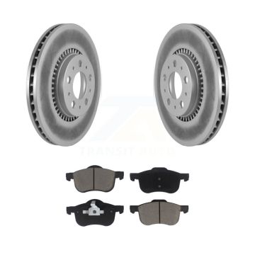 Front Coated Disc Brake Rotors And Ceramic Pads Kit For Volvo S60 XC70 V70 S80 KGC-100209