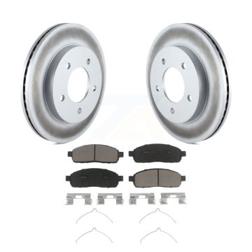 Front Coated Disc Brake Rotor & Ceramic Pad Kit For 2004 Ford F-150 4WD With 5 Lug Wheels KGC-100221