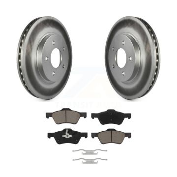 Front Coated Disc Brake Rotors And Ceramic Pads Kit For Ford Escape Mercury Mariner KGC-100256