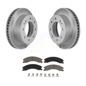 Front Coated Brake Rotors Ceramic Pad Kit For GMC Chevrolet Sierra 2500 HD Silverado 3500 KGC-100258