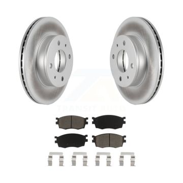 Front Coated Disc Brake Rotors And Ceramic Pads Kit For 2006 Hyundai Accent Hatchback KGC-100280