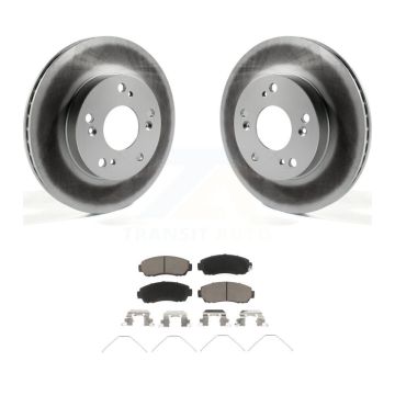 Front Coat Brake Rotors Ceramic Pad Kit For 15 Honda Civic LX SE with Manual transmission KGC-100314