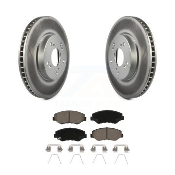 Front Coated Brake Rotor Ceramic Pad Kit For 2015 Honda Civic EX with Manual transmission KGC-100315
