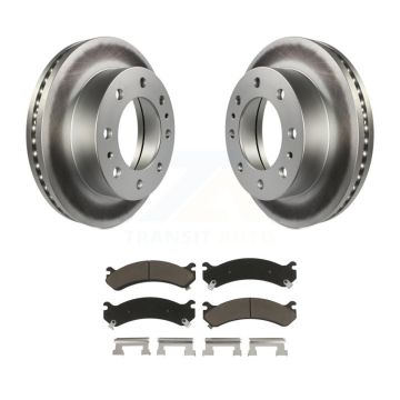 Front Coated Brake Rotors Ceramic Pad Kit For GMC Chevrolet Savana 3500 Express Sierra HD KGC-100327