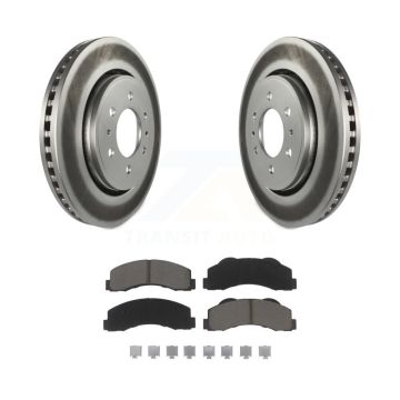 Front Coated Disc Brake Rotor Ceramic Pad Kit For Ford F-150 Expedition Lincoln Navigator KGC-100333