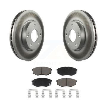 Front Coated Disc Brake Rotors And Ceramic Pads Kit For Hyundai Tucson Kia Sportage FWD KGC-100338