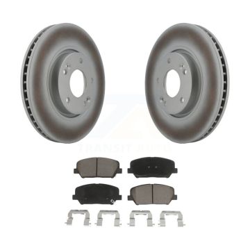 Front Coated Disc Brake Rotors And Ceramic Pads Kit For Kia Forte Forte5 Koup KGC-100339