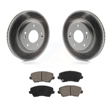 Front Coated Brake Rotor Ceramic Pad Kit For Kia Forte Hyundai Elantra GT Veloster Forte5 KGC-100342