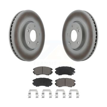 Front Coated Disc Brake Rotors And Ceramic Pads Kit For 2006-2010 Hyundai Sonata 3.3L KGC-100343