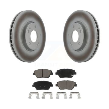 Front Coated Disc Brake Rotors And Ceramic Pads Kit For Hyundai Sonata Kia Optima KGC-100345