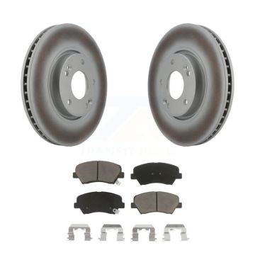Front Coat Disc Brake Rotor Ceramic Pad Kit For 2014 Kia Forte SX With 15" Factory Wheels KGC-100346
