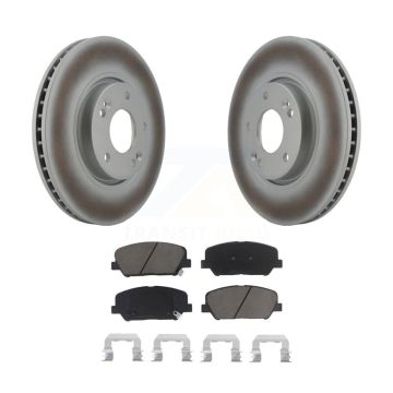 Front Coated Disc Brake Rotor Ceramic Pad Kit For 2013-2015 Hyundai Veloster Turbocharged KGC-100347