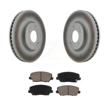 Front Coated Disc Brake Rotors And Ceramic Pads Kit For Kia Forte Forte5 Hyundai Veloster KGC-100348