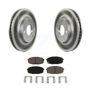 Front Coated Disc Brake Rotors And Ceramic Pads Kit For Kia Forte Koup Forte5 KGC-100350