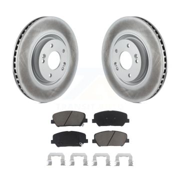 Front Coated Disc Brake Rotors And Ceramic Pads Kit For 2011-2015 Kia Optima 2.0L KGC-100351