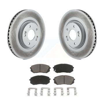 Front Coated Disc Brake Rotors And Ceramic Pads Kit For Hyundai Tucson Sonata Kia Cadenza KGC-100352