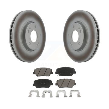 Front Coated Disc Brake Rotors And Ceramic Pads Kit For 2014-2017 Kia Rondo KGC-100355