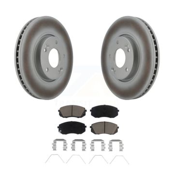 Front Coated Disc Brake Rotors And Ceramic Pads Kit For 2017-2019 Kia Soul EV KGC-100357