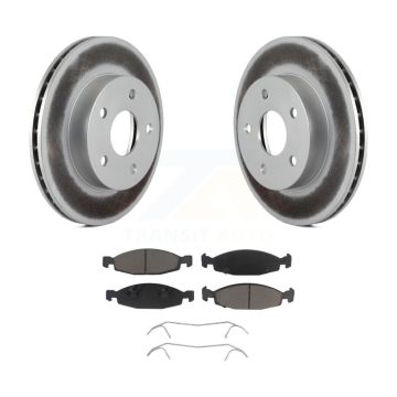 Front Coated Brake Rotor Ceramic Pad Kit For Jeep Grand Cherokee With Teves & ATE Caliper KGC-100360