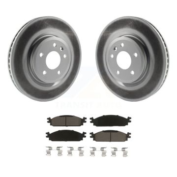Front Coated Disc Brake Rotors And Ceramic Pads Kit For 2009-2010 Lincoln MKS KGC-100382
