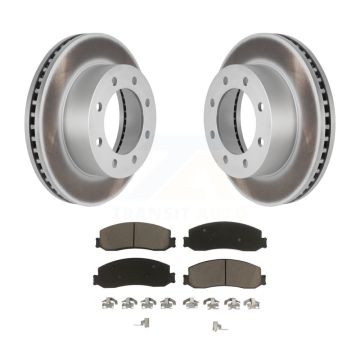 Front Coated Disc Brake Rotors And Ceramic Pads Kit For Ford F-350 Super Duty F-250 4WD KGC-100395