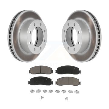 Front Coated Disc Brake Rotors And Ceramic Pads Kit For Ford F-250 Super Duty F-350 4WD KGC-100396