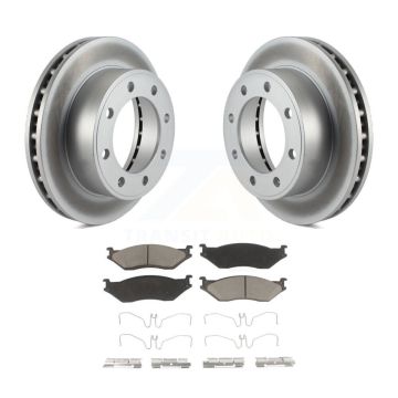 Front Coated Disc Brake Rotors And Ceramic Pads Kit For Ford F-550 Super Duty F-450 KGC-100399