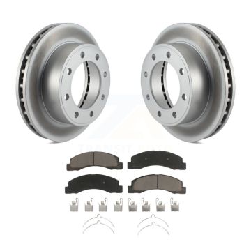 Front Coated Disc Brake Rotor & Ceramic Pad Kit For Ford F-350 Super Duty F-250 Excursion KGC-100400