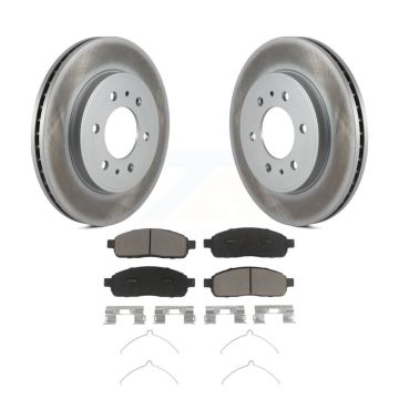 Front Coated Disc Brake Rotors And Ceramic Pads Kit For 2009 Ford F-150 With 6 Lug Wheels KGC-100405
