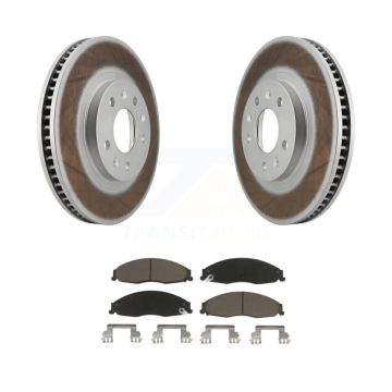 Front Coated Disc Brake Rotor & Ceramic Pad Kit For Cadillac CTS With Standard Suspension KGC-100406
